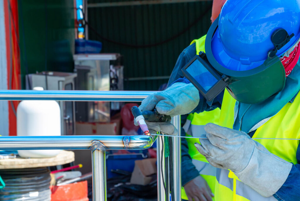 welder working on a finished goods product