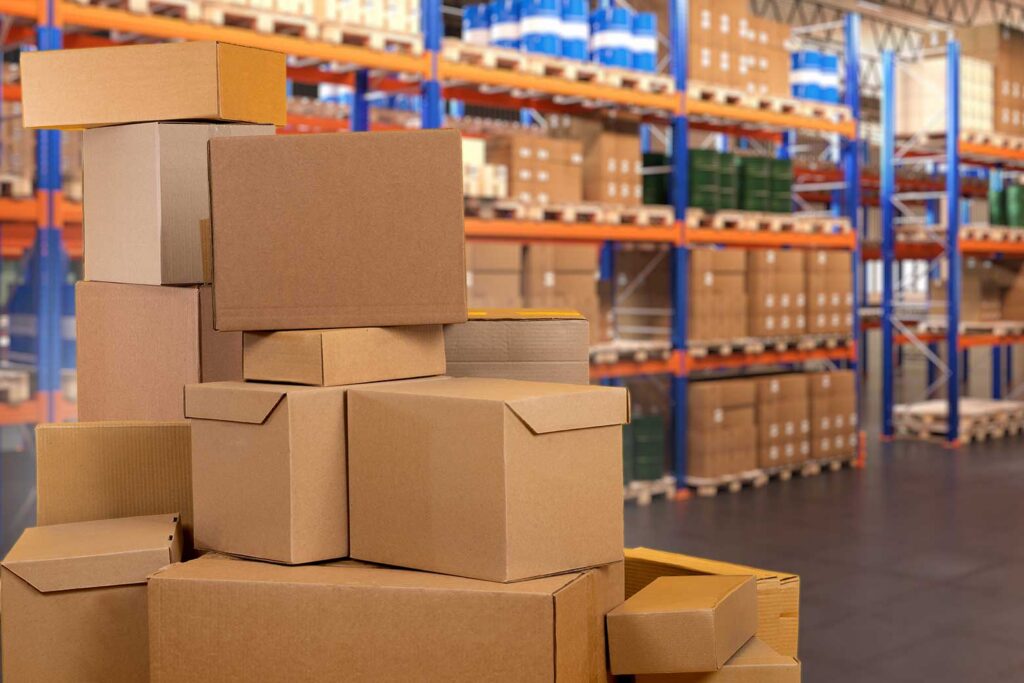 packages in a warehouse